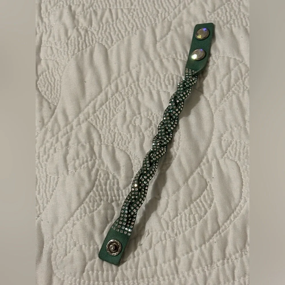 Swarovski and suede braided bracelet